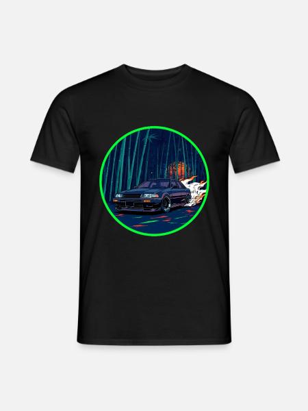 Neon Bamboo Forest Abgas-Overdrive - Männer T-Shirt - Schwarz