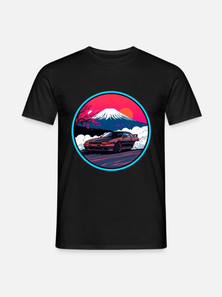 Neon Fuji Drift Performance Edition - Männer T-Shirt - Schwarz