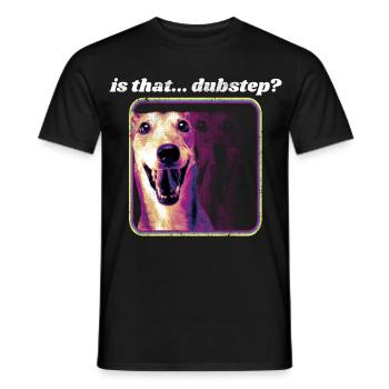 Chien Dubstep Drôle - Festival Rave Dubstep - T-shirt homme - noir - Devant - AI Model Male 178 light (178cm)
