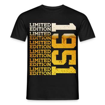 BIÈRE ÉDITION LIMITÉE 1951 75E ANNIVERSAIRE - T-shirt homme - noir - Devant - AI Model Male 178 light (178cm)