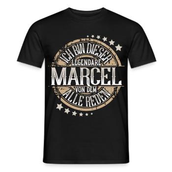 Marcel - Männer T-Shirt - Schwarz - Vorne - AI Model Male 178 light (178cm)