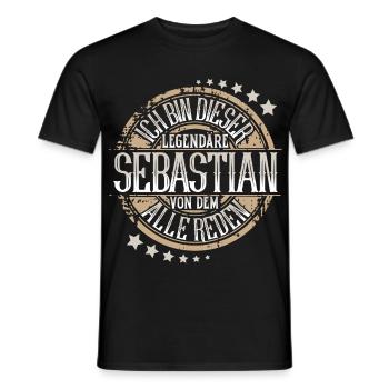 Sebastian - Männer T-Shirt - Schwarz - Vorne - AI Model Male 178 light (178cm)