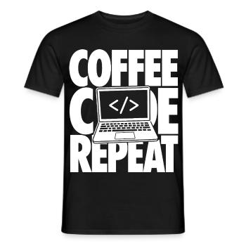 Coffee Code Repeat Programmer - Men's T-Shirt - black - Front - AI Model Male 178 light (178cm)