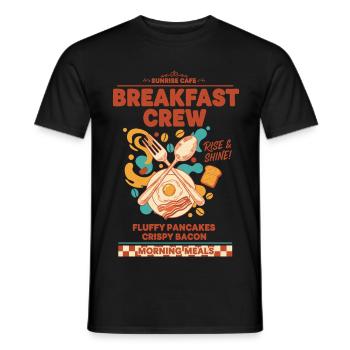 Équipe du petit-déjeuner, brunch drôle, café, pancakes, nourriture - T-shirt homme - noir - Devant - AI Model Male 178 light (178cm)
