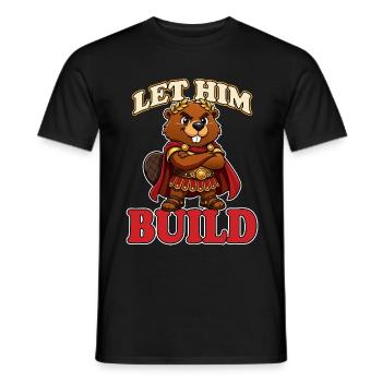 Lass ihn ein lustiges römisches Biber-Meme-Maskottchen bauen - Männer T-Shirt - Schwarz - Vorne - AI Model Male 178 light (178cm)