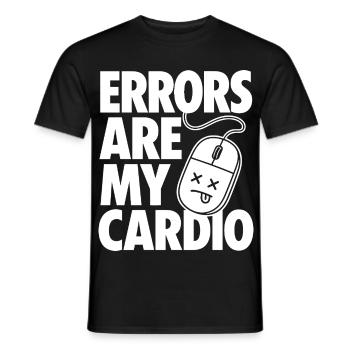 Errors Are My Cardio Programmer - Men's T-Shirt - black - Front - AI Model Male 178 light (178cm)