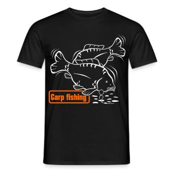 Fische_angeln_001_carp_fishing - T-shirt homme - noir - Devant - AI Model Male 178 light (178cm)
