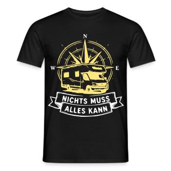 Nichts Muss Alles Kann Vanlife Camper - Männer T-Shirt - Schwarz - Vorne - AI Model Male 178 light (178cm)