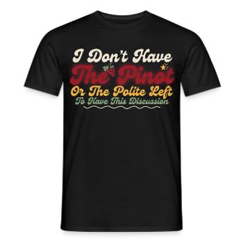 Pinot Left Debate Humour poli - T-shirt homme - noir - Devant - AI Model Male 178 light (178cm)