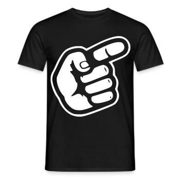 Direction pointée de la main avec le doigt - T-shirt homme - noir - Devant - AI Model Male 178 light (178cm)