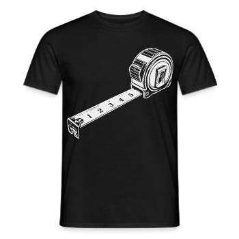mètre ruban - T-shirt homme - noir - Devant - AI Model Male 178 light (178cm)