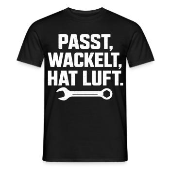Passt wackelt und hat Luft Handwerker Spruch - Männer T-Shirt - Schwarz - Vorne - AI Model Male 178 light (178cm)