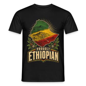 Éthiopie Éthiopien Fièrement Éthiopien - T-shirt homme - noir - Devant - AI Model Male 178 light (178cm)