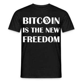 Bitcoin is the new freedom - Men's T-Shirt - black - Front - AI Model Male 178 light (178cm)