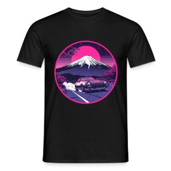 Retro 80er JDM AE86 Fuji Dragon Emblem - Männer T-Shirt - Schwarz - Vorne - AI Model Male 178 light (178cm)