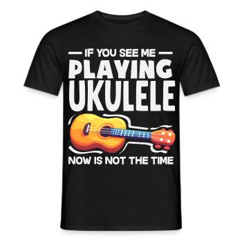 Lustiges Ukulele Designs Und Sprüche - Männer T-Shirt - Schwarz - Vorne - AI Model Male 178 light (178cm)