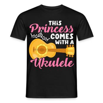Funny Ukulele Designs and Sayings - Men's T-Shirt - black - Front - AI Model Male 178 light (178cm)