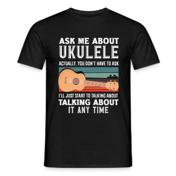 Funny Ukulele Designs and Sayings - Men's T-Shirt - black - Front - AI Model Male 178 light (178cm)
