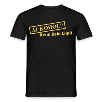 Alkohol? Kenn kein Limit - Männer T-Shirt - Schwarz - Vorne - AI Model Male 178 light (178cm)