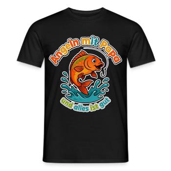 Angeln mit Papa - Männer T-Shirt - Schwarz - Vorne - AI Model Male 178 light (178cm)