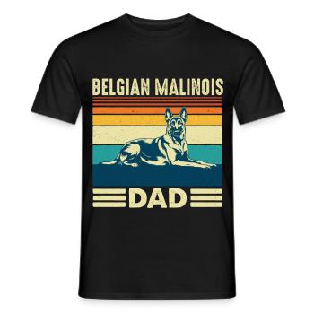 Papa malinois belge berger Papa - T-shirt homme - noir - Devant - AI Model Male 178 light (178cm)