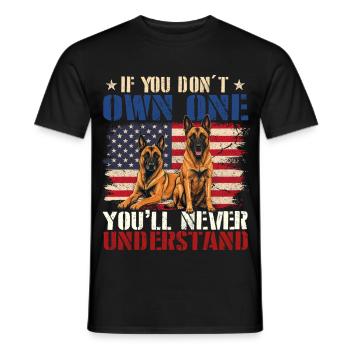 Tu ne comprendras jamais le malinois belge - T-shirt homme - noir - Devant - AI Model Male 178 light (178cm)
