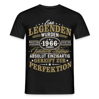 1966 Jahrgang geboren Legenden Vintage Geburtstag - Männer T-Shirt - Schwarz - Vorne - AI Model Male 178 light (178cm)
