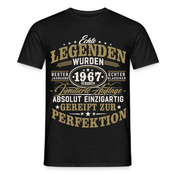 1967 Jahrgang geboren Legenden Vintage Geburtstag - Männer T-Shirt - Schwarz - Vorne - AI Model Male 178 light (178cm)