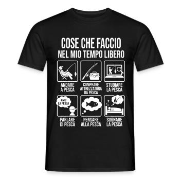Maglietta Pesca Divertente Tempo Libero - T-shirt homme - noir - Devant - AI Model Male 178 light (178cm)