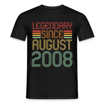 Légendaire depuis août 2008, anniversaire - T-shirt homme - noir - Devant - AI Model Male 178 light (178cm)