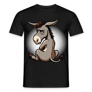 Esel Eselchen Eselhalter Muli Langohresel Muli - Männer T-Shirt - Schwarz - Vorne - AI Model Male 178 light (178cm)