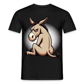 Esel Eselchen Eselhalter Muli Langohresel Muli - Männer T-Shirt - Schwarz - Vorne - AI Model Male 178 light (178cm)