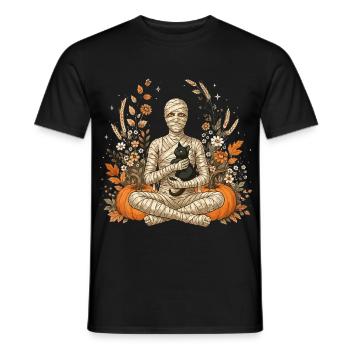 Halloween, Maman, Chat Noir - T-shirt homme - noir - Devant - AI Model Male 178 light (178cm)