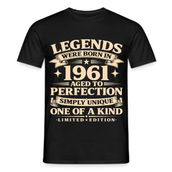 Jahrgang 1961 Geboren Einfach Einzigartig - Männer T-Shirt - Schwarz - Vorne - AI Model Male 178 light (178cm)