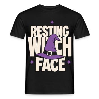 Resting Witch Face Witch Hat - Men's T-Shirt - black - Front - AI Model Male 178 light (178cm)