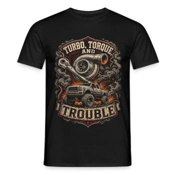Rolling Coal Turbo Torque And Trouble - Men's T-Shirt - black - Front - AI Model Male 178 light (178cm)