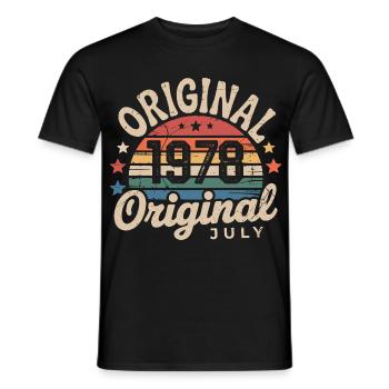 Original July 1978 Retro Vintage Birthday - Men's T-Shirt - black - Front - AI Model Male 178 light (178cm)