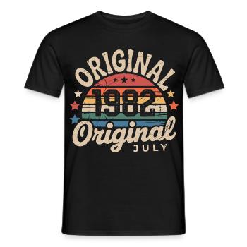 Original July 1982 Retro Vintage Birthday - Men's T-Shirt - black - Front - AI Model Male 178 light (178cm)