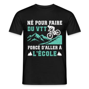 Né pour faire du VTT cadeau vélo tout-terrain - T-shirt homme - noir - Devant - AI Model Male 178 light (178cm)