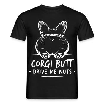 Le derrière du corgi me rend fou - T-shirt homme - noir - Devant - AI Model Male 178 light (178cm)