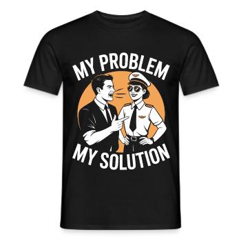 Private Pilot My Problem My Pictogram Mom Dad - Men's T-Shirt - black - Front - AI Model Male 178 light (178cm)