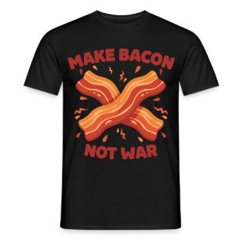 Frühstück lustig Bacon machen Kein Kriegsbrunch Essen - Männer T-Shirt - Schwarz - Vorne - AI Model Male 178 light (178cm)