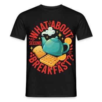 Petit-déjeuner : que diriez-vous d’un deuxième brunch - T-shirt homme - noir - Devant - AI Model Male 178 light (178cm)
