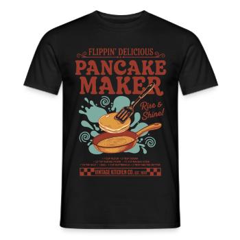 Breakfast Pancake Maker Flippin Delicious Rise And - Men's T-Shirt - black - Front - AI Model Male 178 light (178cm)