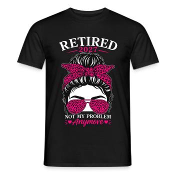 Retraité en 2027, ce n’est plus mon problème - T-shirt homme - noir - Devant - AI Model Male 178 light (178cm)