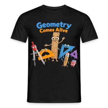 Géométrie prise en vie - T-shirt homme - noir - Devant - AI Model Male 178 light (178cm)