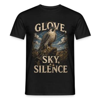 Fauconnerie Gant Fauconnier Silence Ciel - T-shirt homme - noir - Devant - AI Model Male 178 light (178cm)