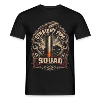 Rolling Coal Straight Pipe Squad - Männer T-Shirt - Schwarz - Vorne - AI Model Male 178 light (178cm)