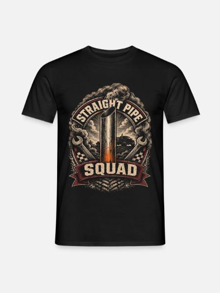 Rolling Coal Straight Pipe Squad - Männer T-Shirt - Schwarz