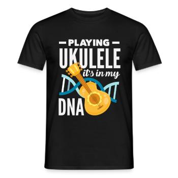 Designs et expressions amusantes de ukulélé - T-shirt homme - noir - Devant - AI Model Male 178 light (178cm)